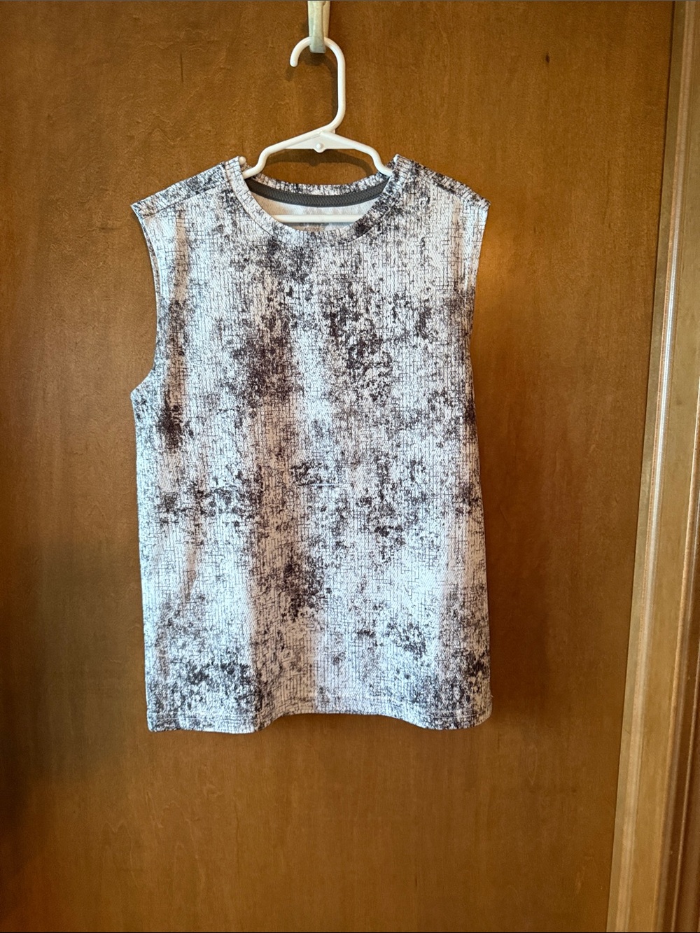 Old Navy Grey & White Marbled Ribbed Tank Top